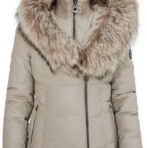 Noize Beige Faux Fur Trimmed Jacket